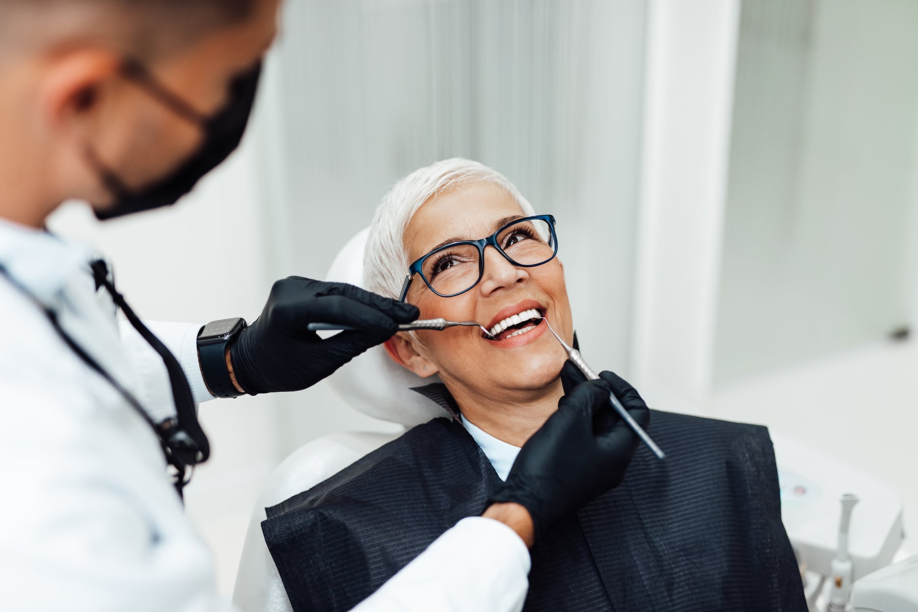 Woman at a dental implant dentist in Westerville, OH