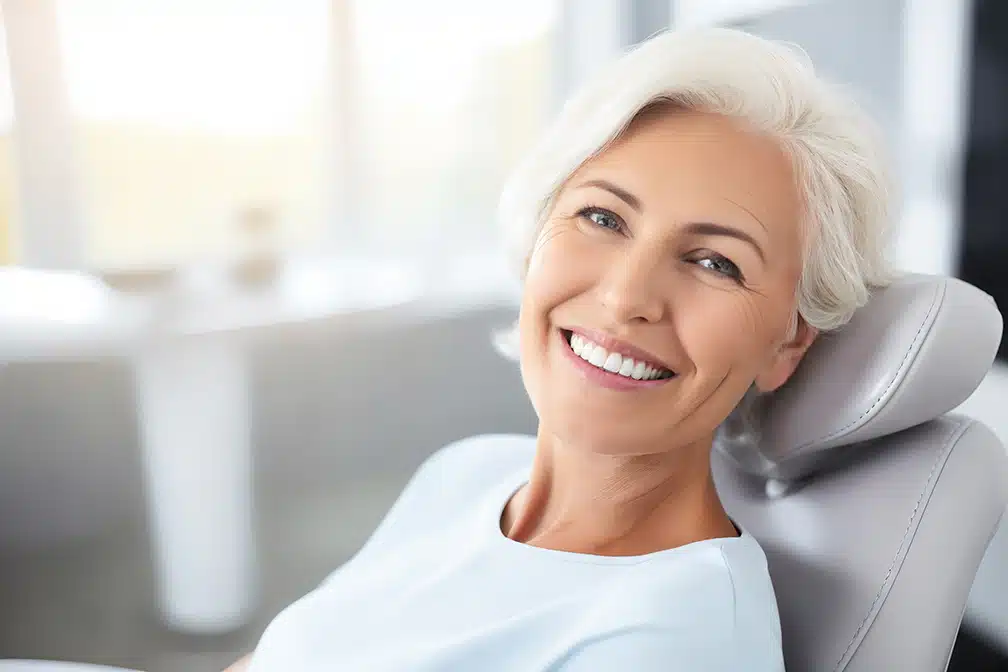 Woman with dentures at Stephan Family Dental in Westerville OH