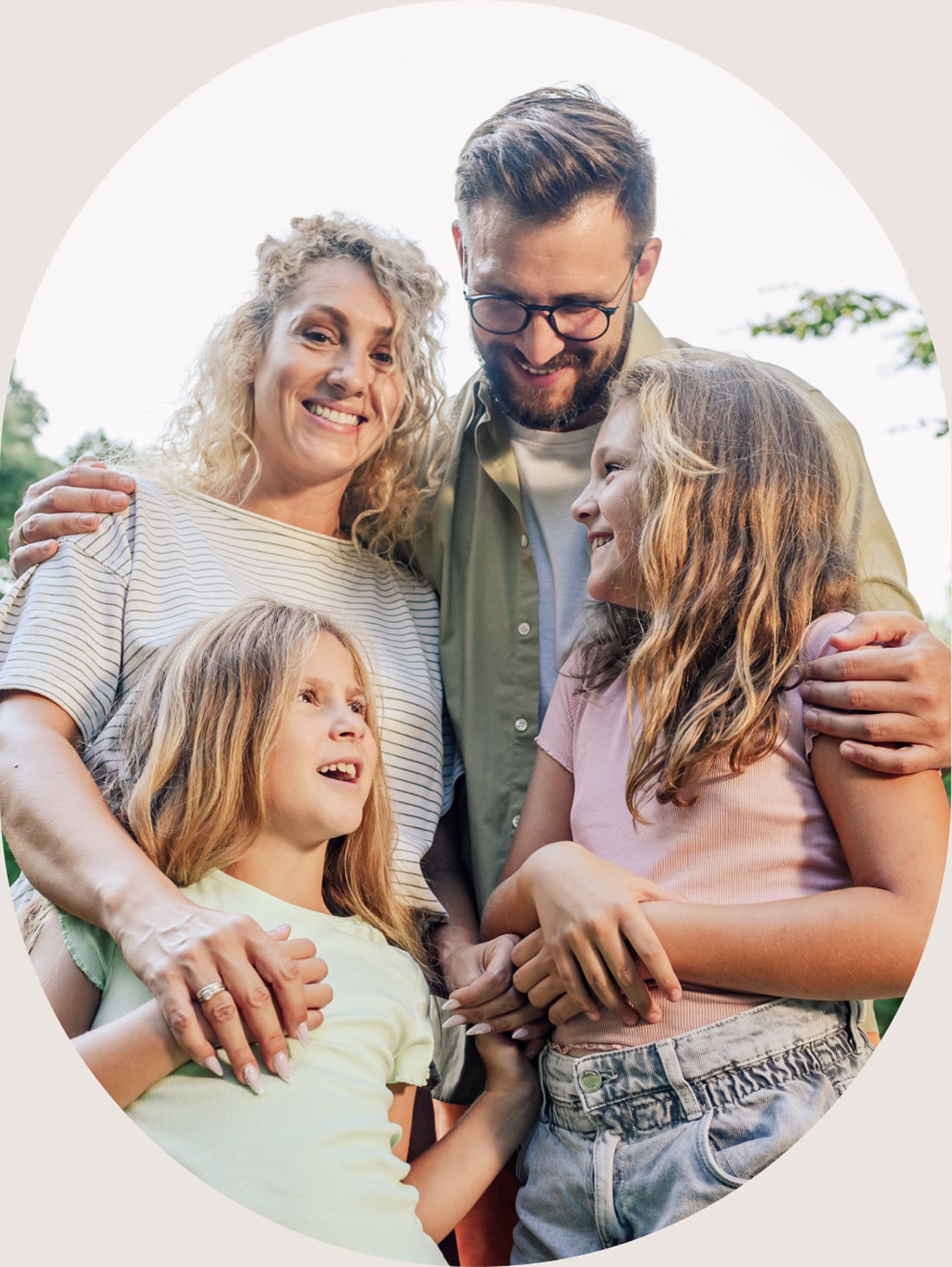 Family smiling after dental care in Westerville OH