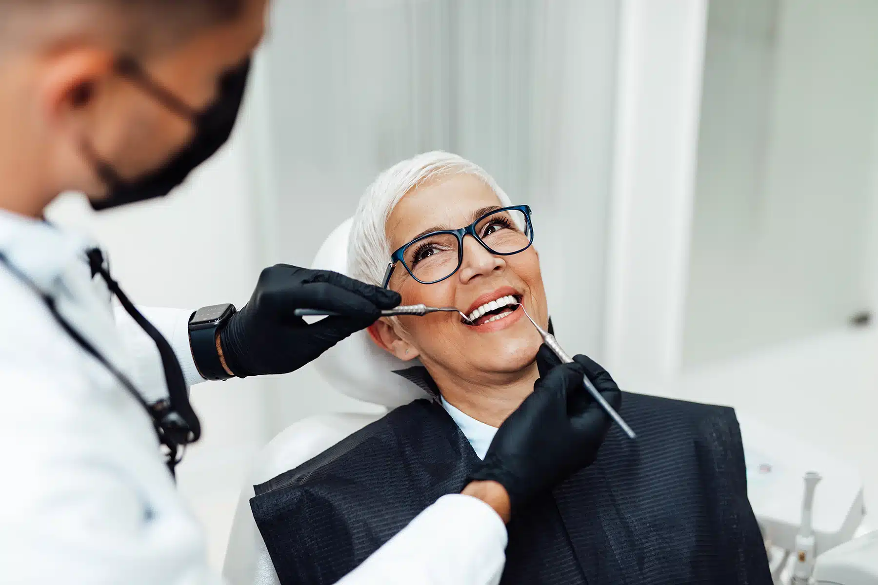 Woman happy with her dental implants at Stephan Family Dental in Westerville OH