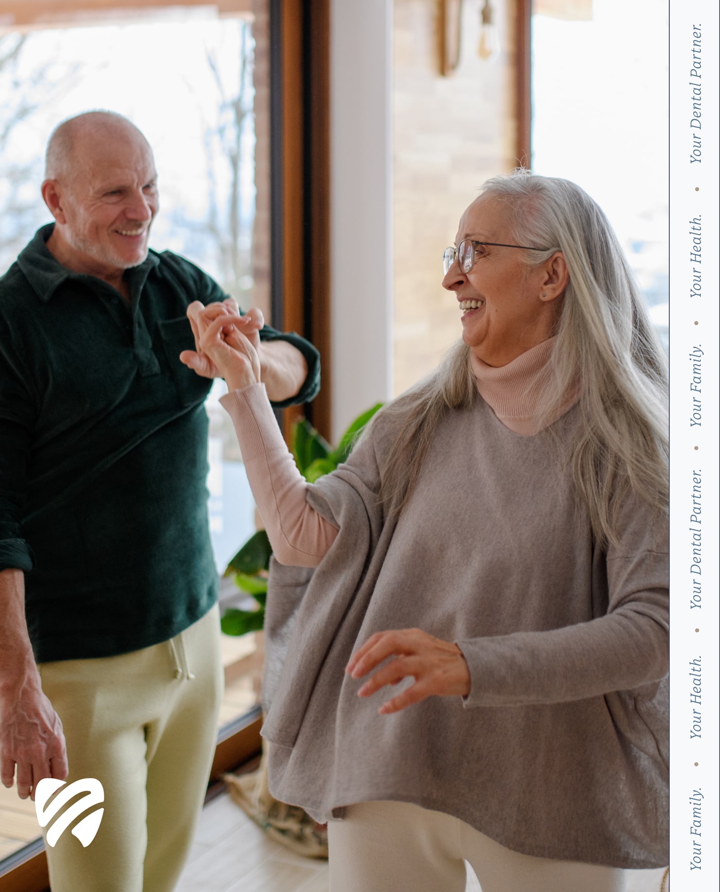 Happy couple dancing after dental care in Westerville OH