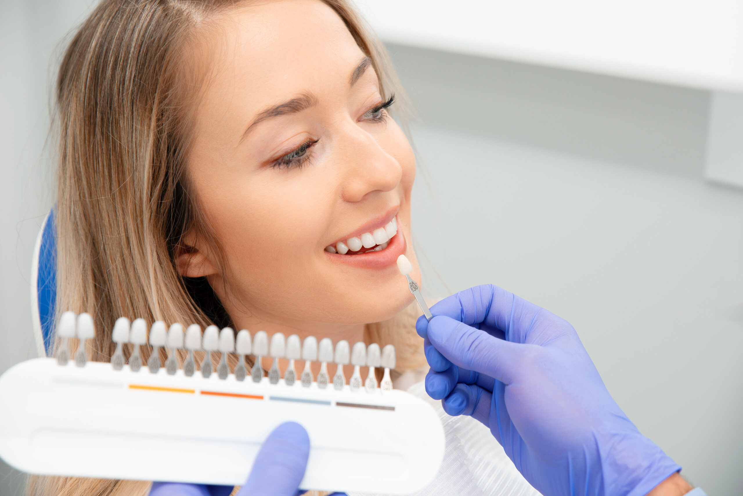 patient recieving cosmetic dental care to improve her smile at Stefan Family Dental in Westerville OH